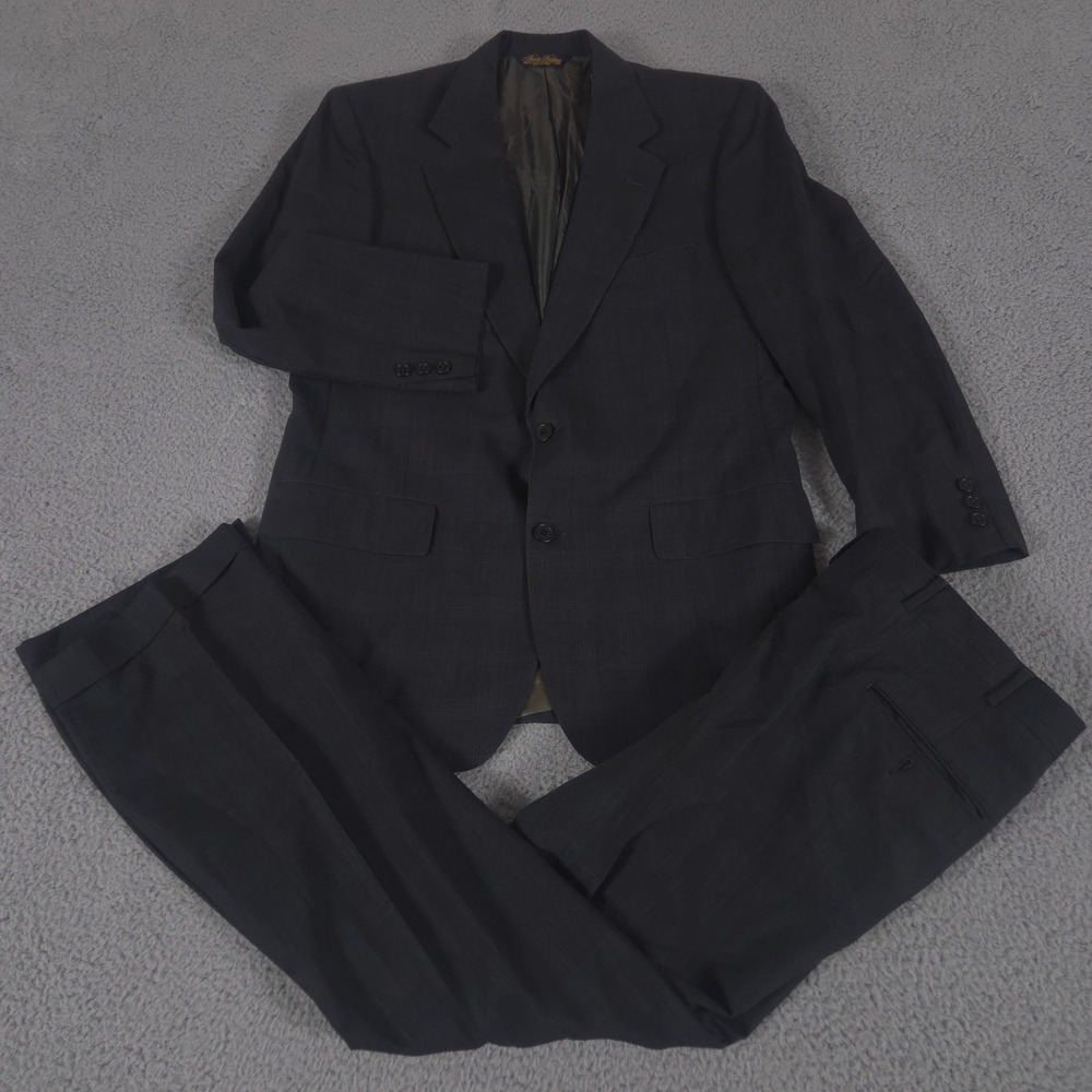 VTG Brooks Brothers 2-Piece Suit Mens 41R Pants 36x32 Plaid Windowpane Makers